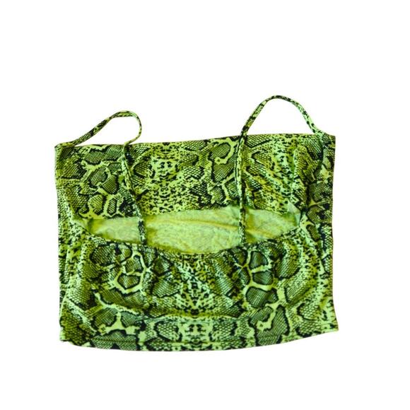 Nasty Gal Snake a Smile Neon Cowl Neck Womens Tank Top Sz Small (4) Lime Green - Picture 4 of 6